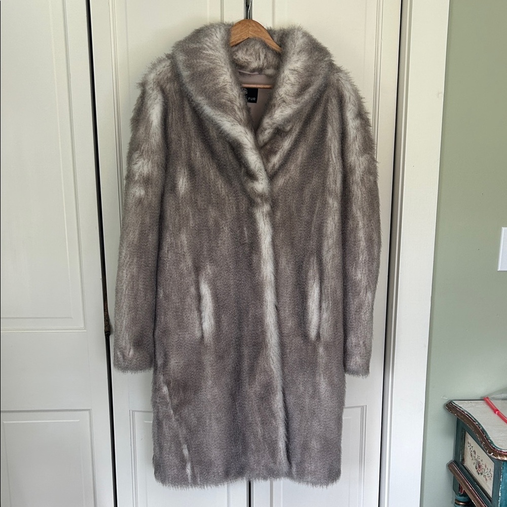 Unreal Fur Elegant Gray Jacket